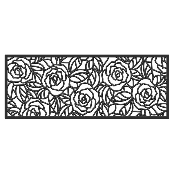 Configuracion 22 x 48 in. Black Rose Rubber Rectangular Doormat CO2830947 - main